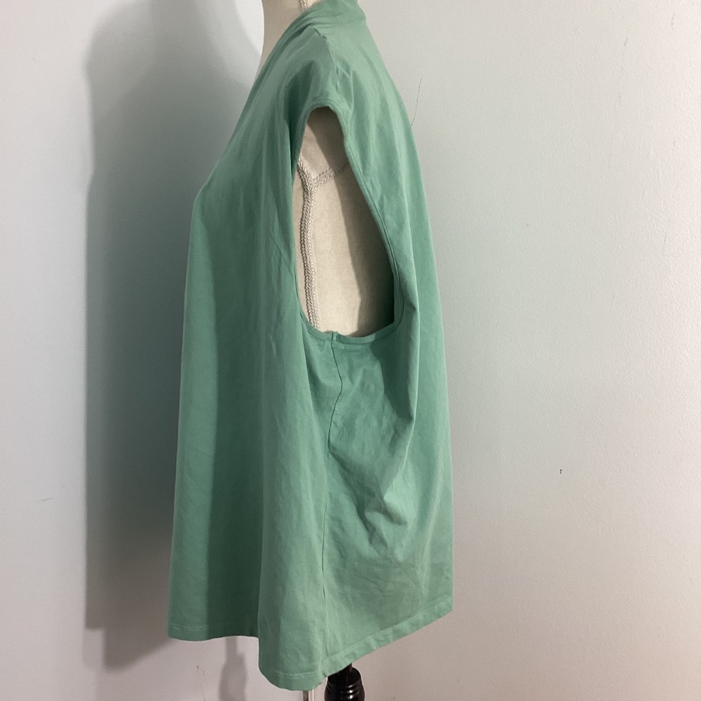 NORTH STYLE WOMAN PLUS 3X LIGHT GREEN SLEEVELESS TOP SQUARE NECKLINE - Picture 4 of 5